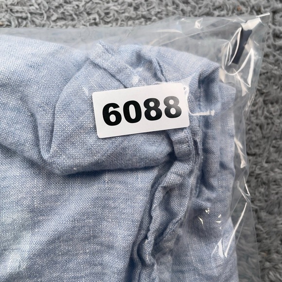 J Crew Shirt Mens Small Medium Blue Linen Blend Slim Fit Short Sleeve Casual - Picture 9 of 9